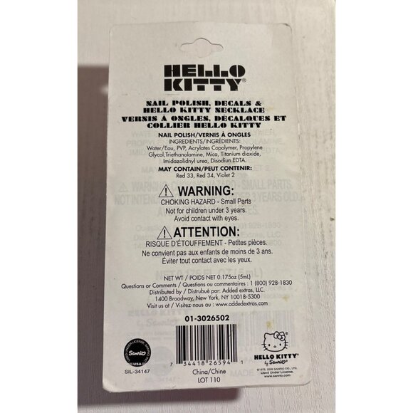 Hello Kitty Nail Polish Decals & Necklace Gift Set For Kids - Picture 3 of 4